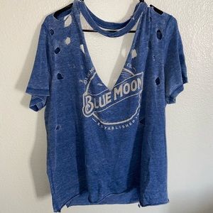 Distressed Blue Moon T-Shirt